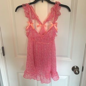 Victoria’s Secret Sheer Racerback Babydoll Intimate Top Allover Floral Pattern